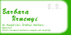 barbara urmenyi business card